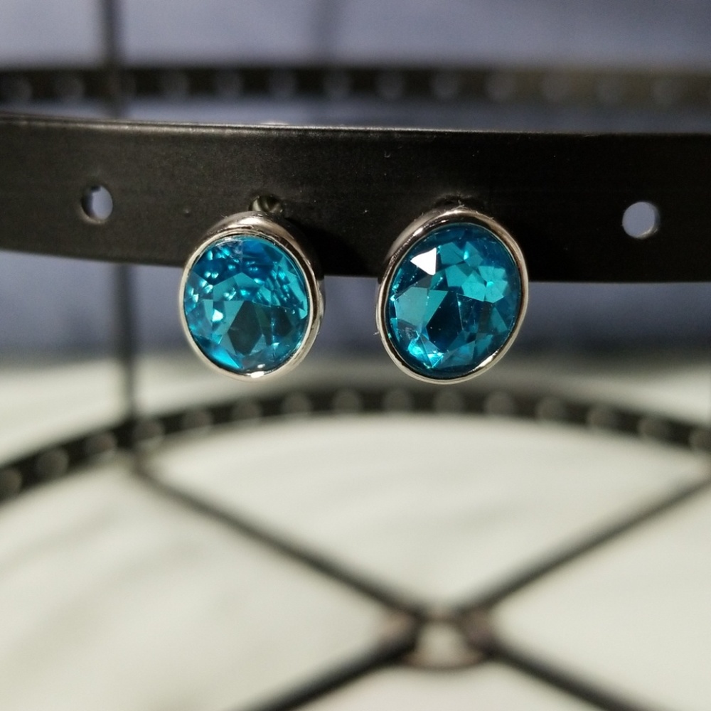Blue crystal earrings